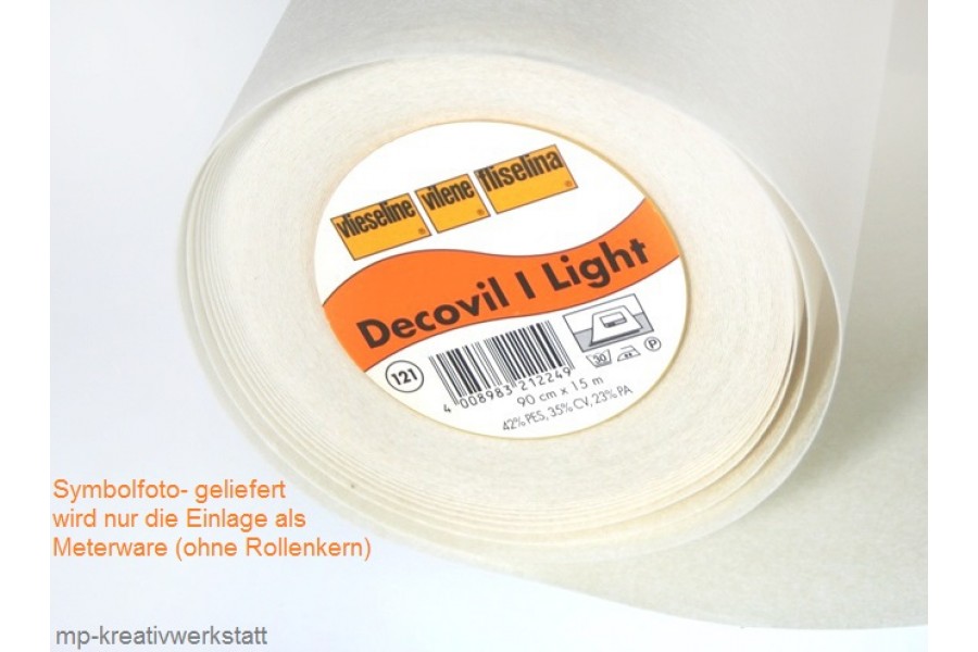10cm Decovil I "light"  beige , aufbügelbar, Markenqualität, 90cm breit (Grundpreis 11,00 pro Meter)